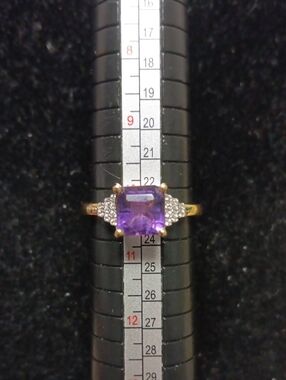 D'Joy AAA African Amethyst and White Zircon 3.10 ctw Regal Radiance Ring in 18K